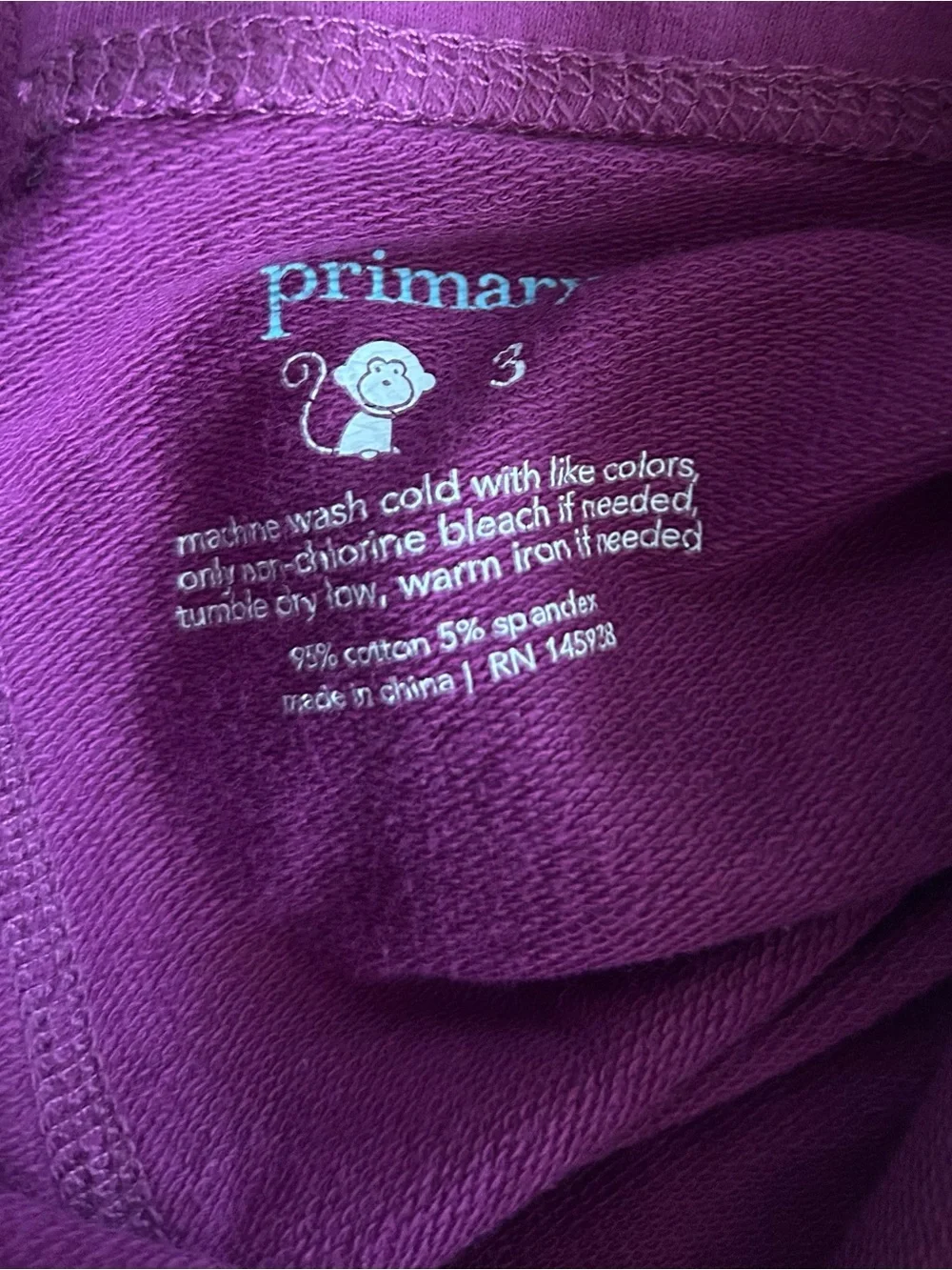 5/$20 Primary Purple Leggings Toddler Girl size 3